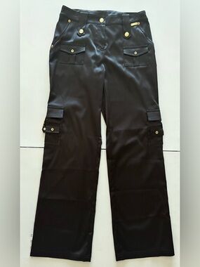 Size 4 St. John Sport Back Satin Cargo Pants